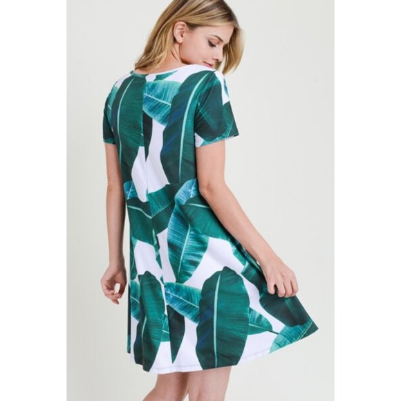 Women's Short Sleeve Summer Floral Soft Dress WHT - Picture 3 of 7